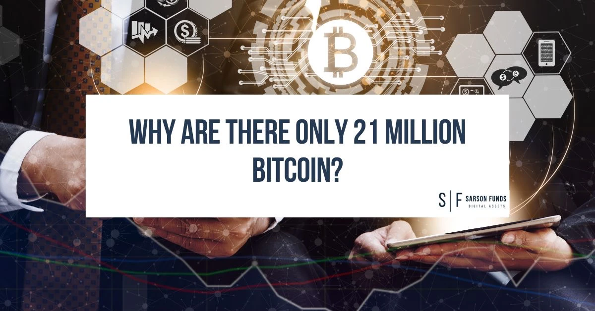Graphic with Bitcoin symbol and text asking, "Why are there only 21 million Bitcoin?"