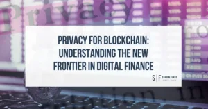 Privacy for Blockchain article title on digital finance background